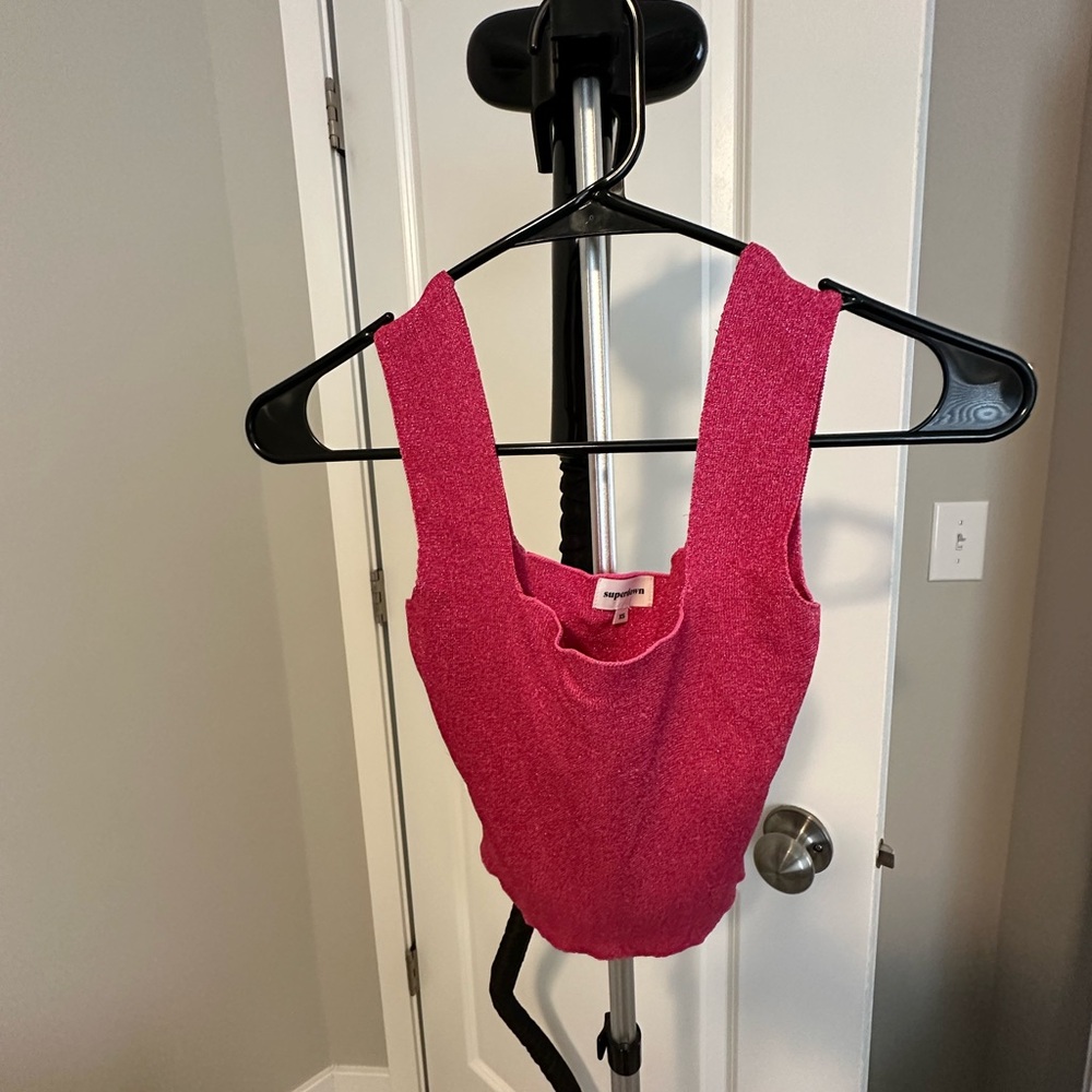 NWOTs!!  Superdown Pink Metallic Tank - Revolve XS